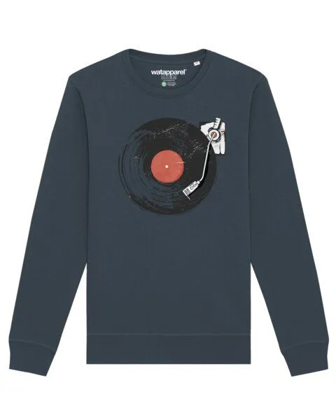 watapparel watapparel Sweatshirt Unisex Schallplatte, India ink grey, – Produktbild 1 von 3