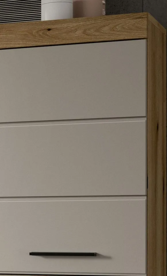 Inn.Furn Waschmaschinenumbauschrank Shawn (Waschmaschinenschrank in Eiche und Sand / Kaschmir, 2-türig, 64 x 191 cm) mit viel Stauraum, Beige, – Produktbild 5 von 5