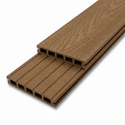 woodstore24 WPC Terrassendiele WoodoMykonos, Hohlkammer, braun, 25 mm (Stärke) x 145 mm (Breite), 3D Oberfläche, stabiles 5-Kammer-System-Länge: 2,40 m – Produktbild 1 von 1
