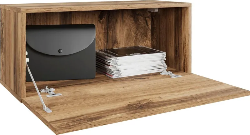 OTTO home Garderobenschrank Paris Kleine Garderobe Wandschrank 70 cm breit, 1 Klappe, Braun, – Produktbild 3 von 5