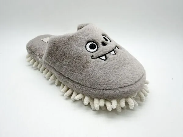 thies Veganer "thies ® Eco Monstimop Slipper" aus kuscheligem recyceltem PES, Taupe, – Produktbild 5 von 5