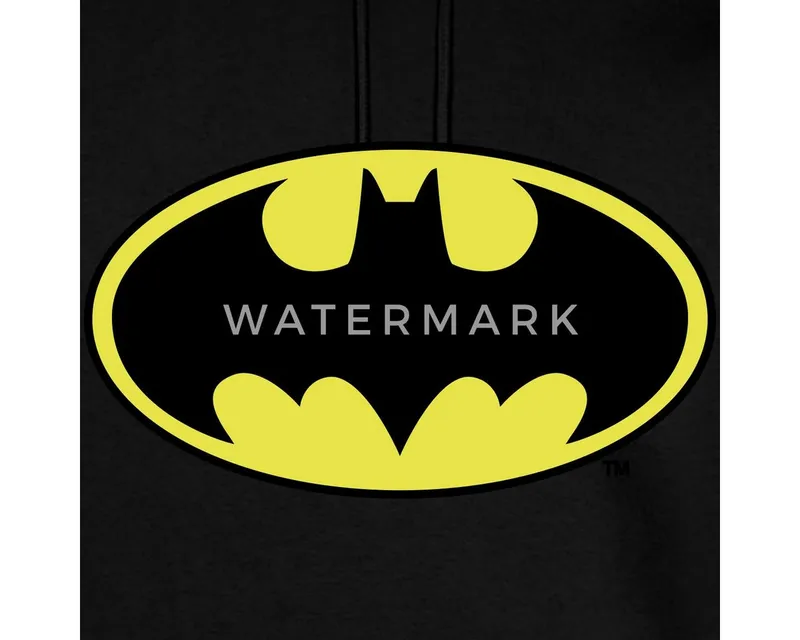 Spreadshirt Hoodie DC Comics Batman Original Logo Herren Premium Hoodie (1-tlg) Normaler Schnitt für optimale Passform, Schwarz, – Produktbild 2 von 5