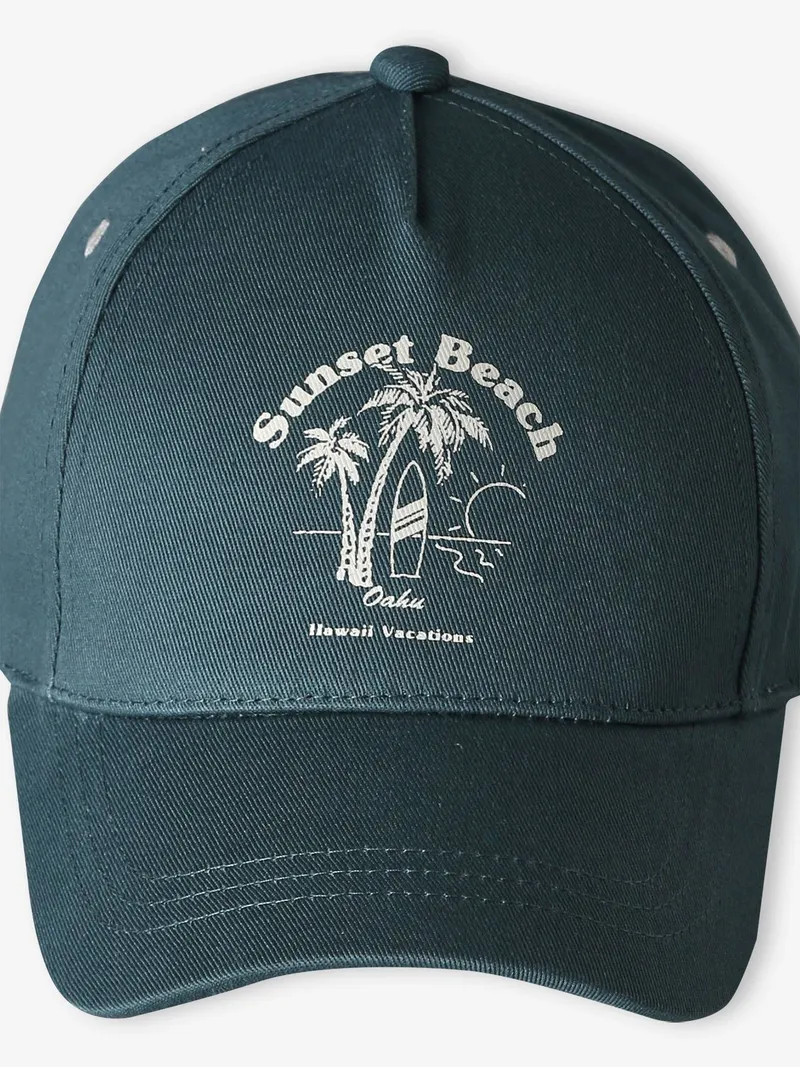 Vertbaudet Baumwollcap Sunset Beach mit gebogener Schirmkappe, Grün, – Produktbild 3 von 3