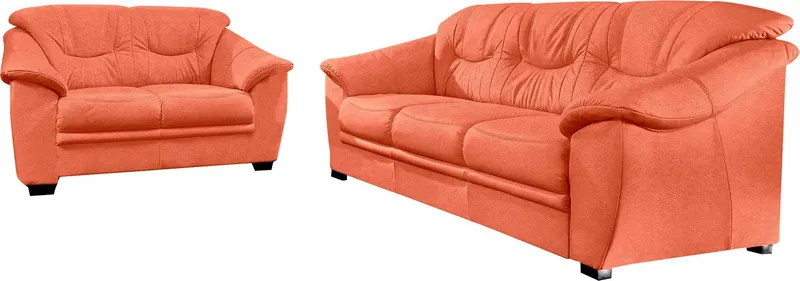 sit&more Polstergarnitur Savona, Set: 2- & 3er-Sofa, B: 148 bzw. 198 cm, Federkern-Polsterung, komfortable Sitzhöhe 46 cm, frei im Raum stellbar, stilvolles Design, Braun, – Produktbild 6 von 8