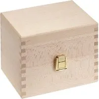 Karteikartenbox aus Holz mit Deckel, DIN A6 – Produktbild 1 von 1