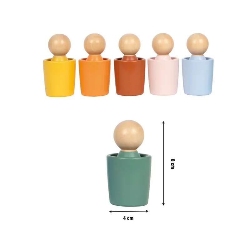small foot small foot Steckspielzeug Sortierbecher Montessori mit Figuren, Bunt, – Produktbild 5 von 5