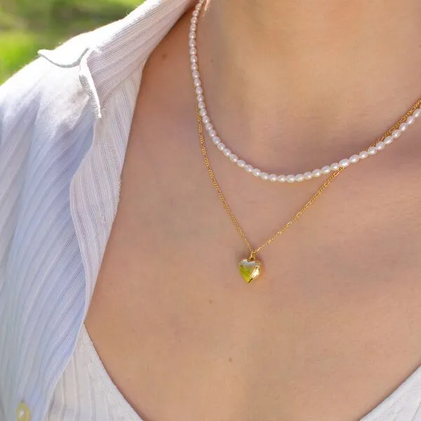Paeoni Colors Paeoni Colors Herzkette aus 18k Gold Vermeil, 925 Sterling Silber – Produktbild 2 von 4