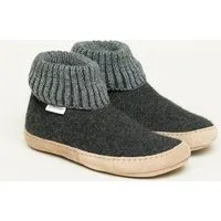 Gottstein Gottstein Hüttenschuh Dakota - Hoher Filzhausschuh für Damen & Herren aus 100% Schurwolle mit extra bequemer Ledersohle & elastischem Strickbund, Schwarz, – Produktbild 1 von 1
