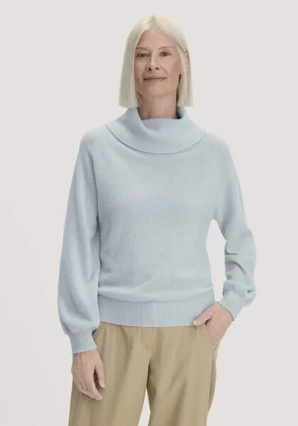 hessnatur hessnatur Strick-Pullover Relaxed aus Cashmere mit Recyclinganteil, Hellblau, – Produktbild 1 von 4