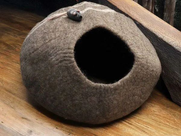 WoolFit WoolFit Katzenhöhle aus Filz, Beige, – Produktbild 1 von 4