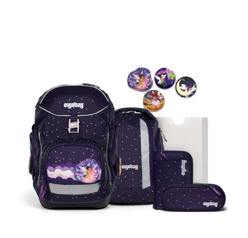 Ergobag Ergobag Schulrucksack Pack (6tlg., Federmäppchen, Sportrucksack, Heftebox, Schlmaperrolle und Kletties), Sternguckbär, – Produktbild 1 von 5