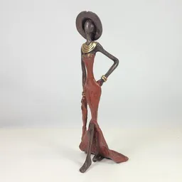 Moogoo Creative Africa Moogoo Creative Africa Bronze-Skulptur "Femme élégante avec chapeau" by Soré – Produktbild 1 von 1