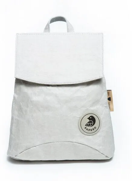PAPERO PAPERO Rucksack aus Papier 3 in 1 Handtasche Damen, Grau, – Produktbild 2 von 4