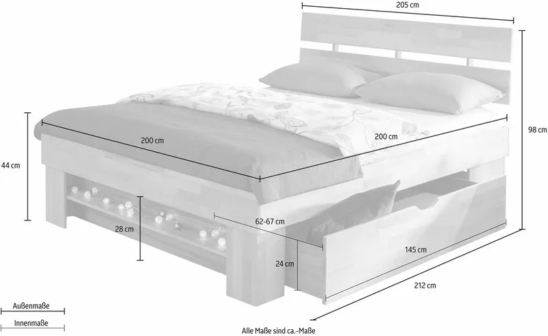 OTTO home Stauraumbett Triest, aus FSC®-zertifizierter massive Buche, Beige, – Produktbild 5 von 5