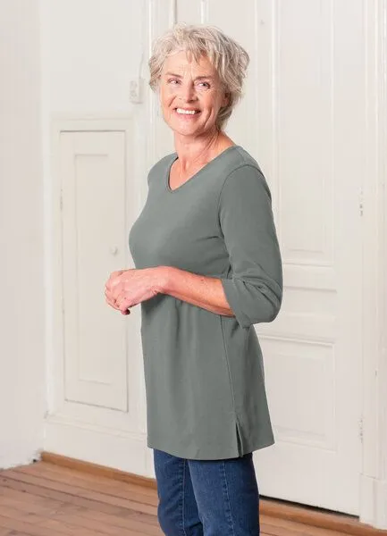 Heidekönigin Heidekönigin Longshirt Pure Cotton, Kräutergrün, – Produktbild 2 von 4