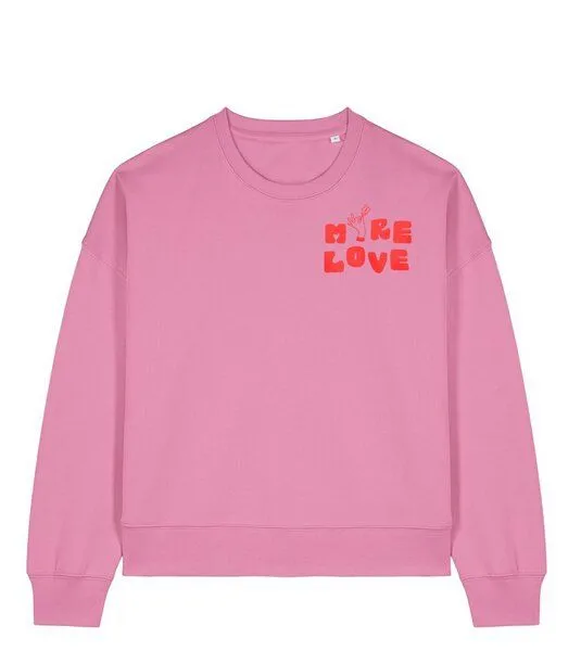 Kultgut Kultgut Kindness Sweater 100% Bio-Baumwolle - Boxistyle/ More Love, Pink, – Produktbild 1 von 4