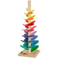 Magic Wood Kugelbahn Klangbaum klein aus Holz bunt lasiert ,6 Murmeln Höhe 48 cm – Produktbild 1 von 1