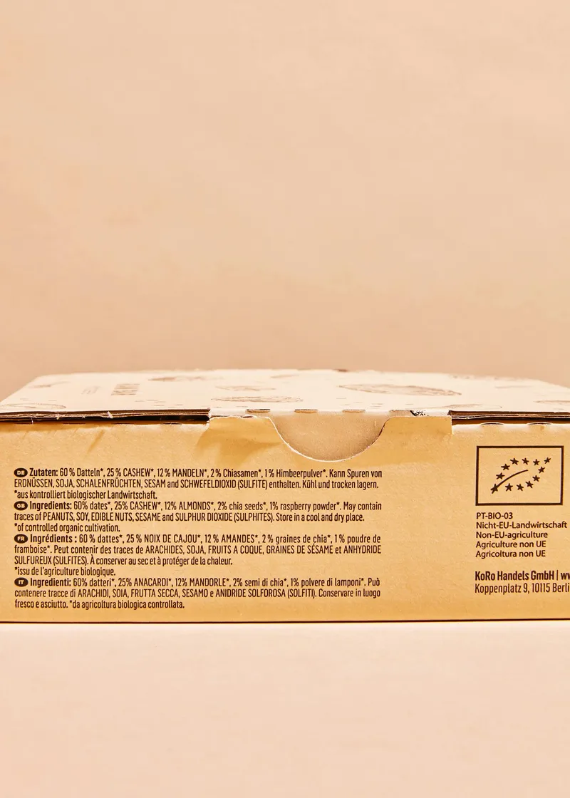 KoRo Bio Rohkostriegel Himbeere 12 x 50 g – Produktbild 4 von 5