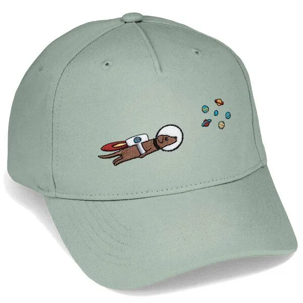 LIGARTI Bestickte Cap – Astrowau der Space–Hund – LIGARTI Tiermanufaktur, Mintgrun, – Produktbild 1 von 4