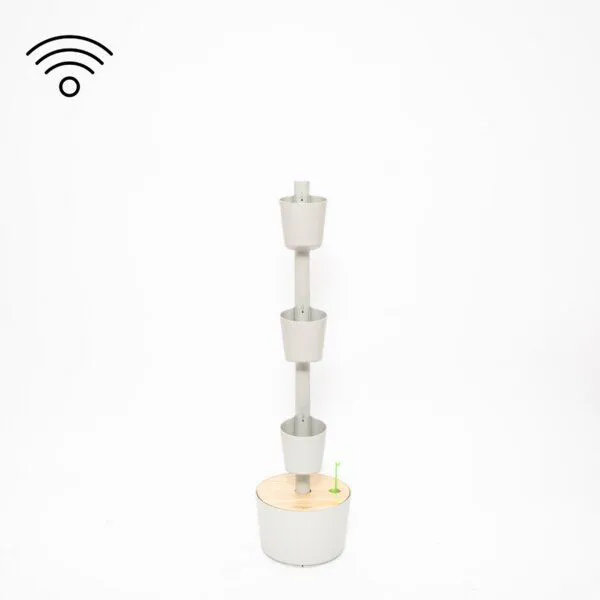 CitySens CitySens Vertikaler Blumentopf mit Wifi-Selbstbewässerung 3 Blumentöpfe, Gris, – Produktbild 2 von 4