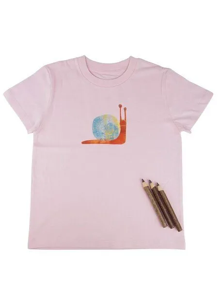 MelaDi Meladi Kinder Shirt aus Biobaumwolle - Schnecke auf Pink – Produktbild 1 von 5