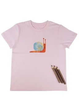 MelaDi Meladi Kinder Shirt aus Biobaumwolle - Schnecke auf Pink – Produktbild 1 von 1