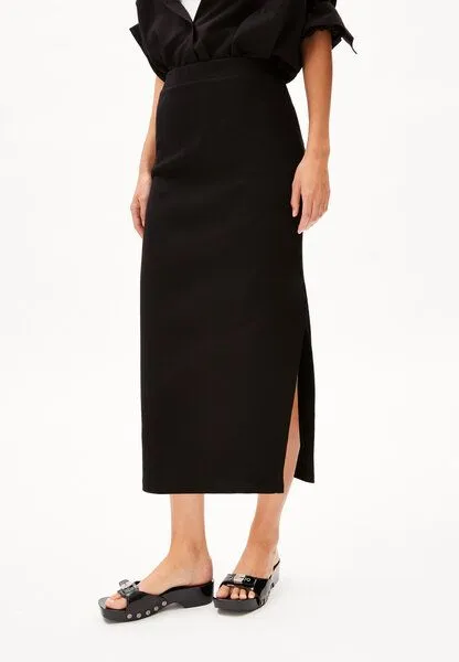 ARMEDANGELS ARMEDANGELS AZITAA RIB Damen Ripp-Jerseyrock aus Bio-Baumwoll Mix, Black, – Produktbild 1 von 4