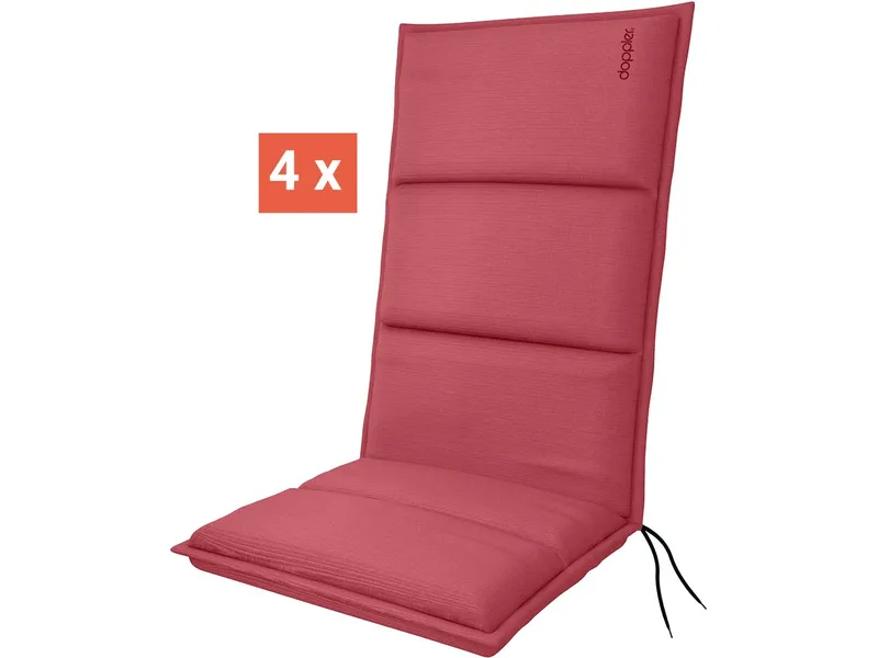 Doppler doppler Auflage "CITY" für Hochlehner, 4er-Pack, 119x48x6 cm, Polyester, himbeer – Produktbild 1 von 1