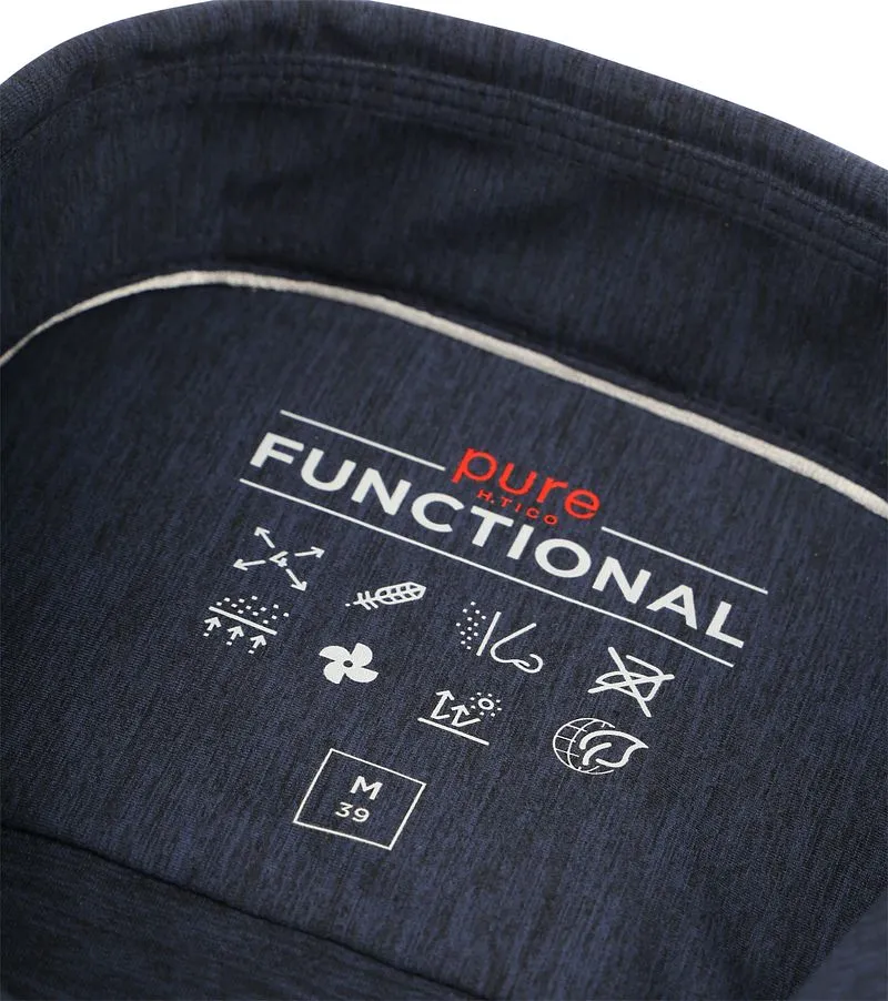 Pure Pure Kurzarmhemd The Functional Shirt Navy - Größe 41 (L), Dunkelblau, – Produktbild 4 von 5