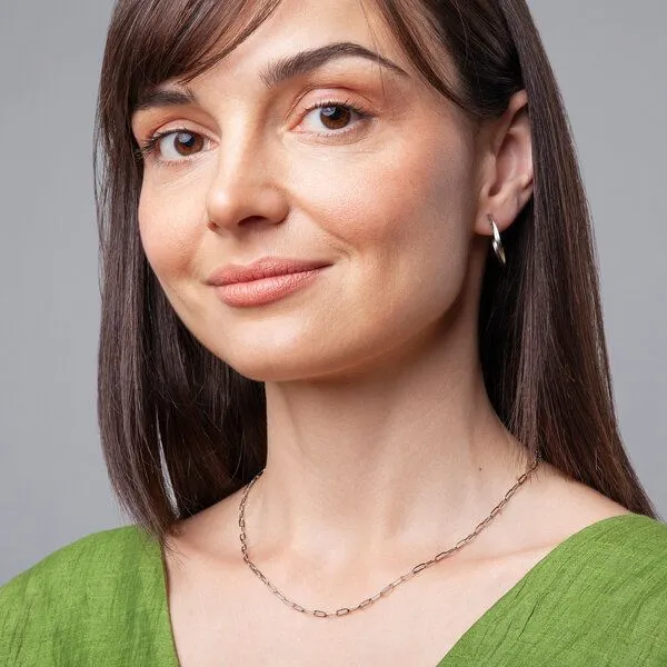 ALEXASCHA ALEXASCHA Dünne Gliederkette mit ovalen Gliedern | silber, gold, roségold | 18k Vergoldung, Silber, – Produktbild 3 von 4
