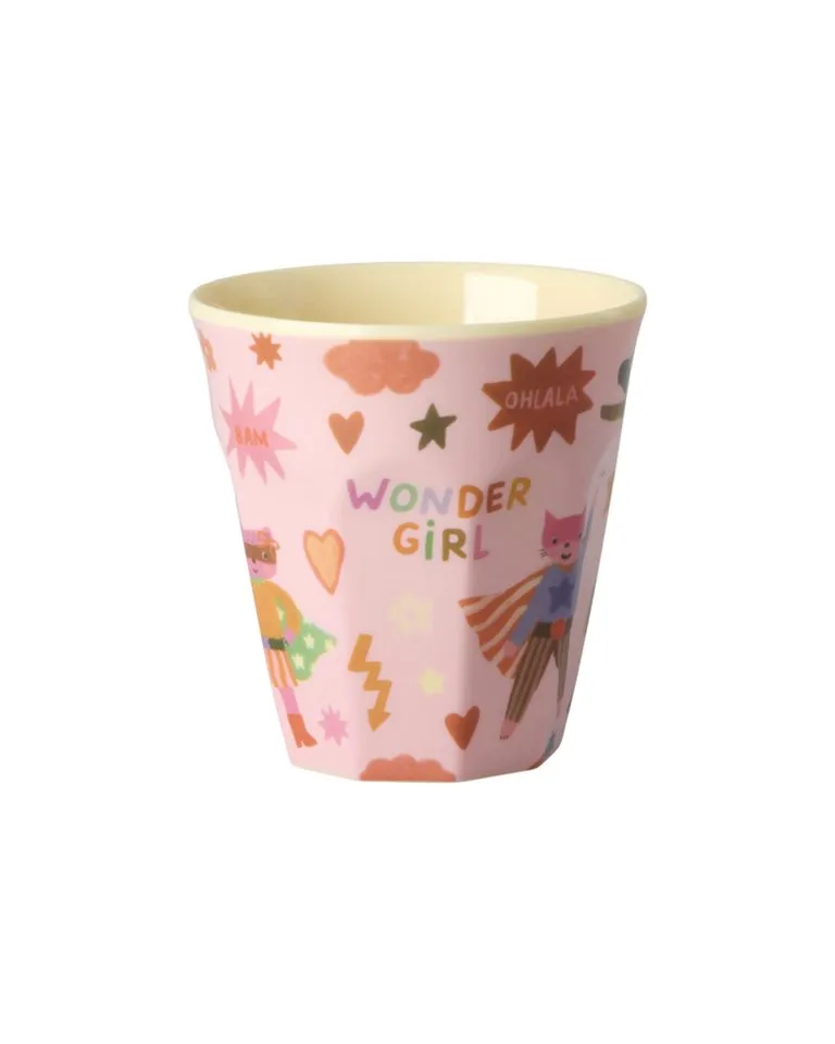 RICE RICE Becher Rice Melamin Kleiner Becher - Super Hero Rosa 160ml, 1-tlg., Melamin, Rosa, – Produktbild 1 von 1
