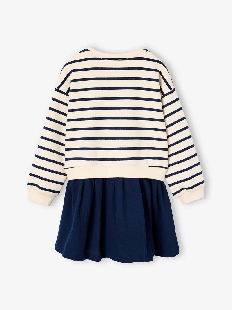 Vertbaudet Vertbaudet Mädchen Kleid mit em Oberteil, Marine, – Produktbild 3 von 4