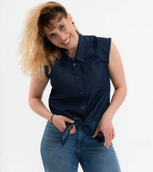 Gary Mash GARY MASH Bluse Winona aus Biobaumwolle, Denim dunkelblau, – Produktbild 3 von 4