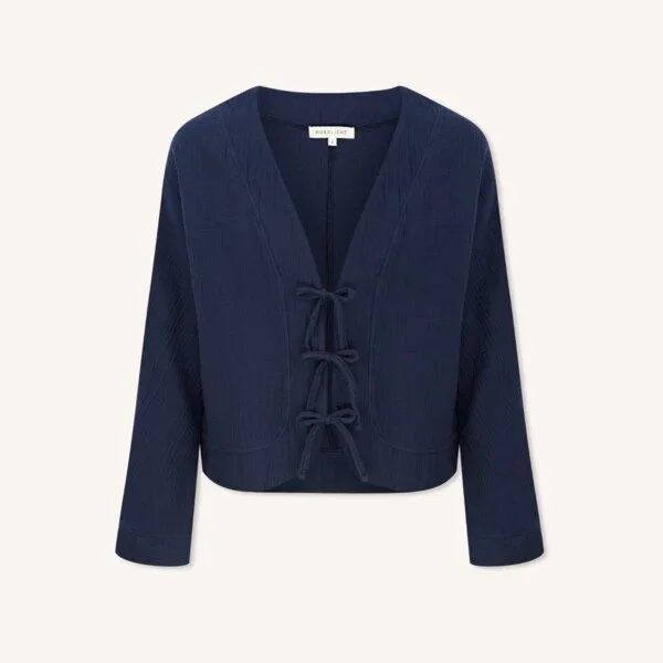NORDLICHT NORDLICHT Musselin Jacke Janne aus 100% Bio-Baumwolle, Blau, – Produktbild 2 von 4