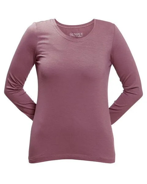 Dunque Damen Shirt Langarm Baumwolle (Bio) mit Elasthan, Malve, – Produktbild 1 von 1