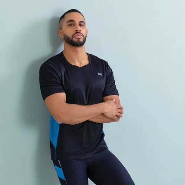 TAO Sportswear TAO Sportswear Atmungsaktives Herren Laufshirt Bahri mit Reflektoren, Schwarz, – Produktbild 1 von 2
