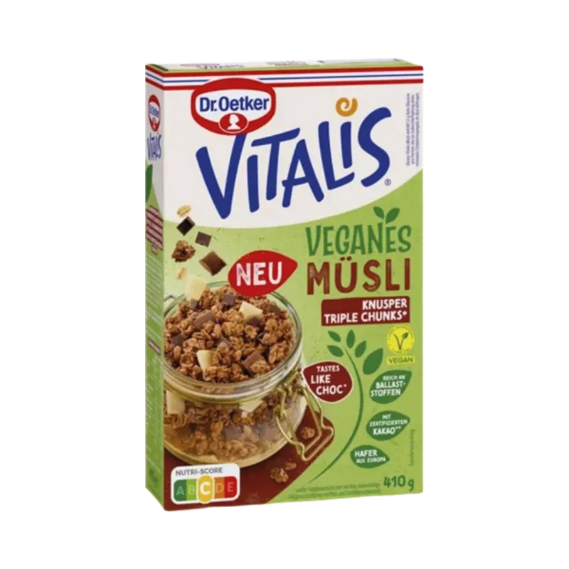 dr. oetker Dr. Oetker Vitalis Veganes Müsli Knusper Triple Chunks, 410g – Produktbild 1 von 1