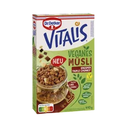 dr. oetker Dr. Oetker Vitalis Veganes Müsli Knusper Triple Chunks, 410g – Produktbild 1 von 1