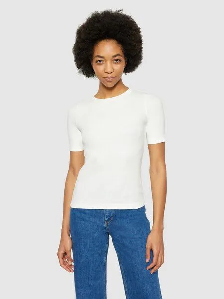 KnowledgeCotton Apparel KnowledgeCotton Apparel T-Shirt - Rib t-shirt - aus Bio-Baumwolle, Hellblau (skyway), – Produktbild 2 von 3