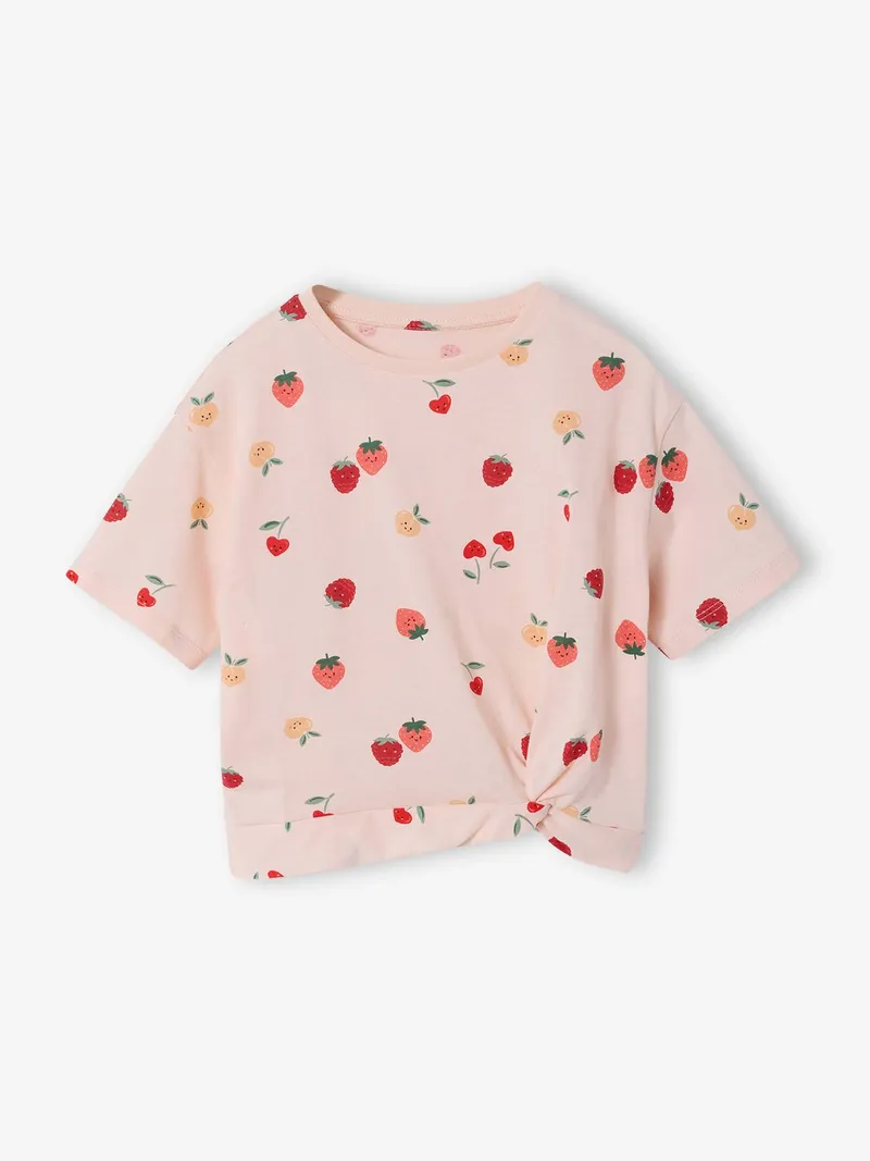 Vertbaudet T-Shirt mit Knoten Mädchen hell, Hellrosa, – Produktbild 1 von 3