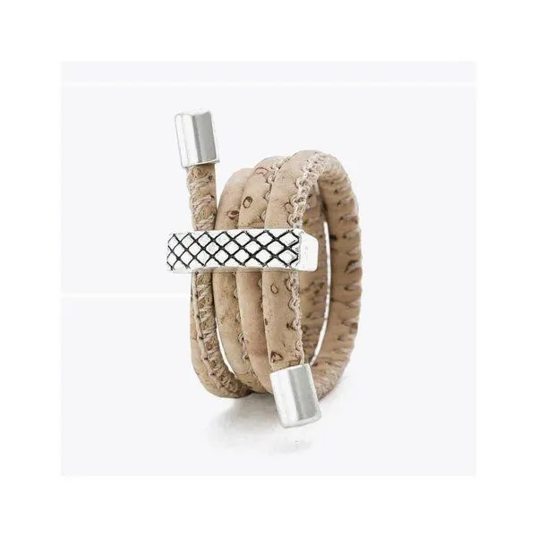 Kork-Deko Kork-Deko Exklusiver Kork-Ring beige – mit stilvoller Applikation, vegan & handgefertigt – Produktbild 1 von 1