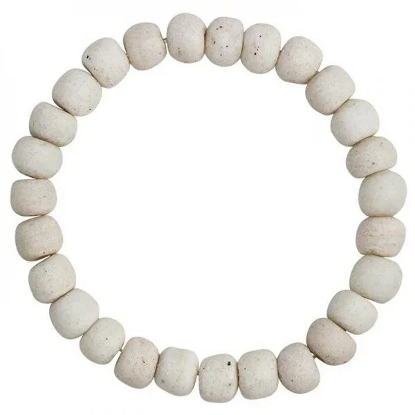 Global Mamas Global Mamas Armband mit Perlen aus Recycling Glas, Durchmesser ca. 7,5 cm, Weiss, – Produktbild 1 von 2