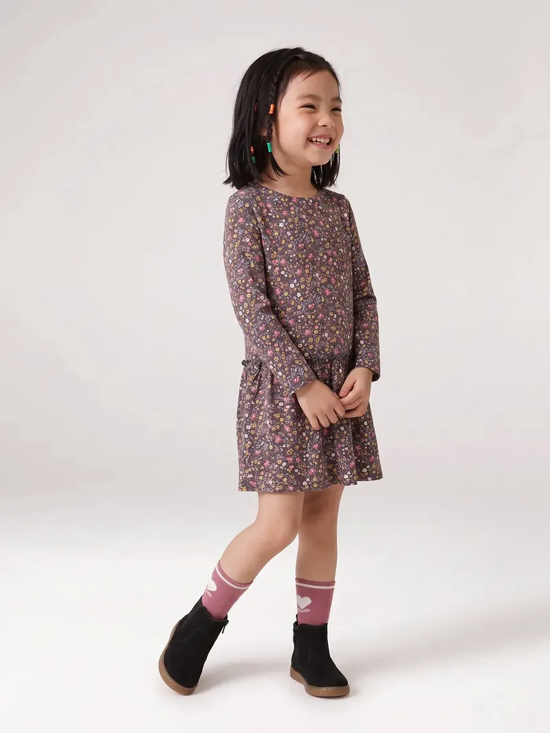Vertbaudet Mädchen Kleid BASIC, Anthrazit, – Produktbild 2 von 3