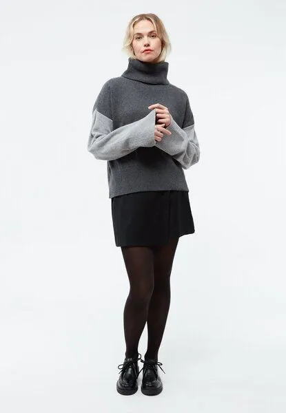Givn Berlin Givn Berlin Rollkragenpullover GBLEA aus recycelter Wolle, Mid grey / iron grey / anthracite, – Produktbild 3 von 4