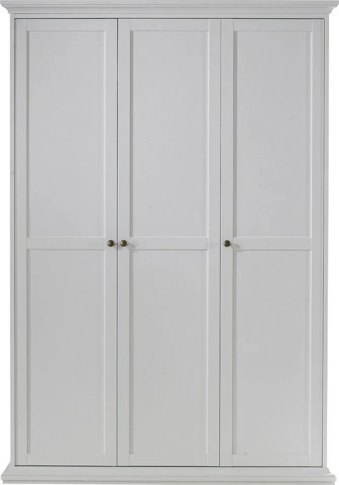 Home affaire Drehtürenschrank Paris im Landhaus-Stil aus schönem Holzfurnier, Höhe 200,5 cm (4 türig), Weiß, – Produktbild 2 von 5