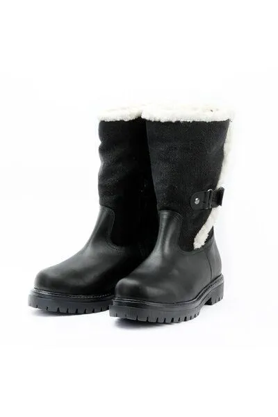 Grand Step Shoes Grand Step Shoes Damen Stiefel pflanzlich gegerbtes Leder/Hanf, Schwarz, – Produktbild 2 von 6