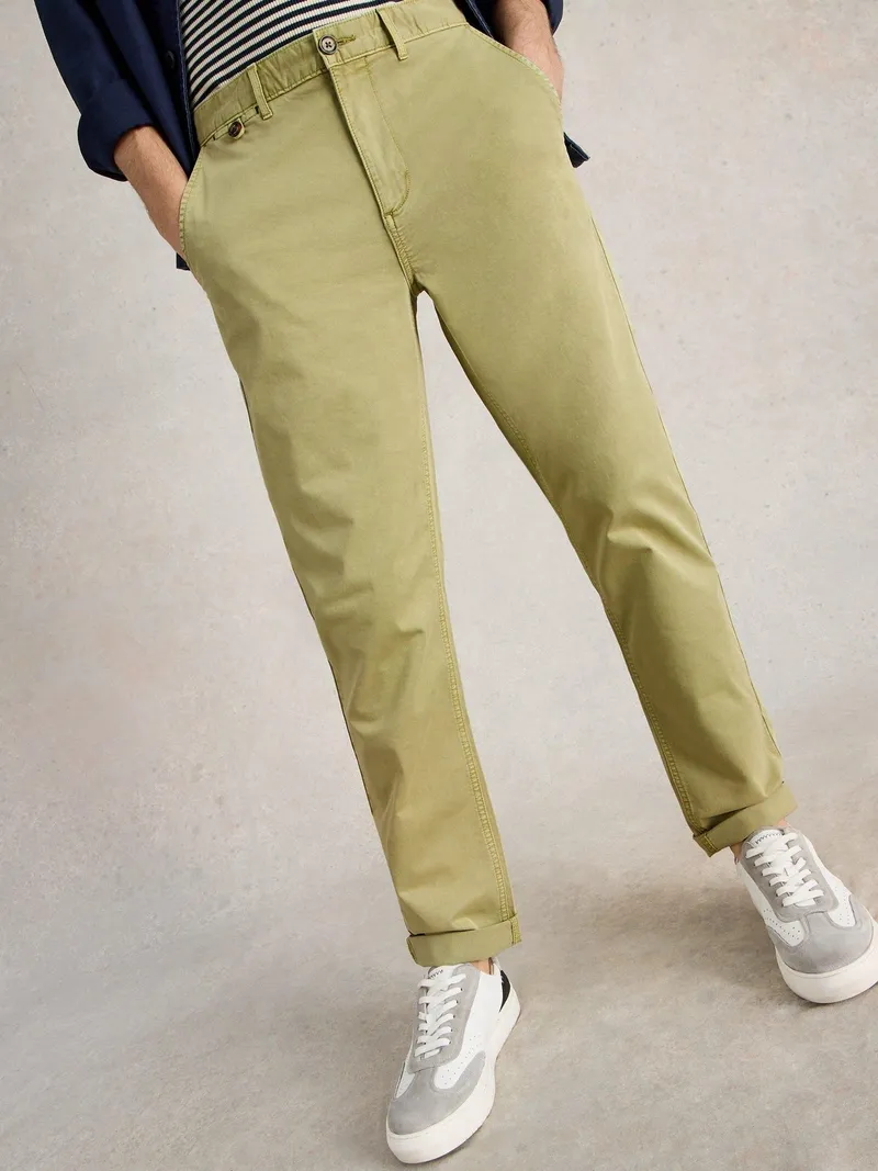 White Stuff Pantalon Chino Sutton En Coton Biologique - 34/R, Grün, – Produktbild 1 von 4