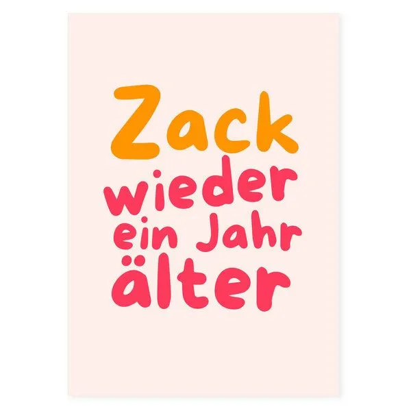 Bow & Hummingbird Bow & Hummingbird Postkarte "Zack wieder ein Jahr älter" aus Recyclingpapier – Produktbild 2 von 3