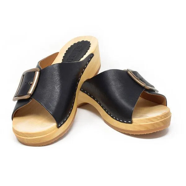 Grünbein Shoes Grünbein Shoes Holzclog-Pantolette Banu, Schwarz, – Produktbild 2 von 3