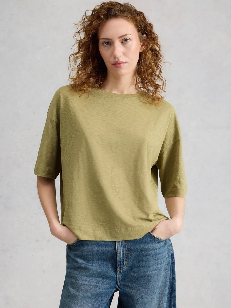 White Stuff T-Shirt Katya - 52, Khakigrün, – Produktbild 2 von 4